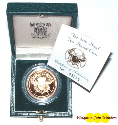 1986 Gold Proof £2 - Commonwealth Games